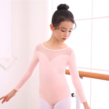 Load image into Gallery viewer, Children's Dance Costume Summer Long Sleeved Dance Costume Breathable Mesh Splicing Dance Training Clothes
