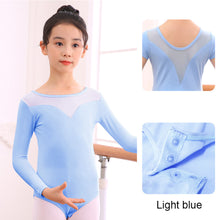 Load image into Gallery viewer, Children's Dance Costume Summer Long Sleeved Dance Costume Breathable Mesh Splicing Dance Training Clothes
