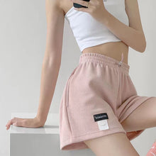 Load image into Gallery viewer, Summer Thin Loose Fitting Sports Shorts Casual High Waisted Straight Elastic Waist Shorts for Women
