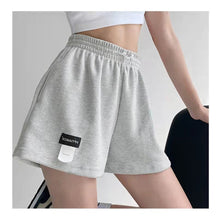 Load image into Gallery viewer, Summer Thin Loose Fitting Sports Shorts Casual High Waisted Straight Elastic Waist Shorts for Women
