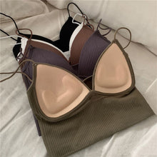 Load image into Gallery viewer, Women Solid Color Suspender Vest Sexy Navel Crop Tops Anti Glare Bra Pad Integrated Vest Summer Slim-fit Short Vest
