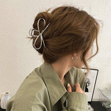 Load image into Gallery viewer, Simple Silver Bow Hairpin Hair Claw Clip Temperamental Alloy Headwear Hair Clip Hair Accessory for Women
