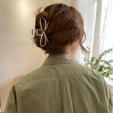 Load image into Gallery viewer, Simple Silver Bow Hairpin Hair Claw Clip Temperamental Alloy Headwear Hair Clip Hair Accessory for Women

