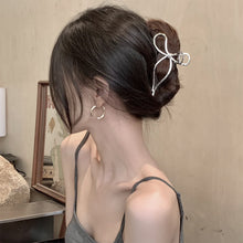 Load image into Gallery viewer, Temperamental Alloy Bow Hairpin Hair Claw Clip Simple Silver Gold Headwear Hair Clip Hair Accessory
