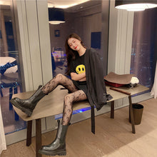 Load image into Gallery viewer, Women Sexy Lace Hollow Thin Pantyhose Flower Vine Letter Moon Black White Stockings Hollow Fishnet Stockings
