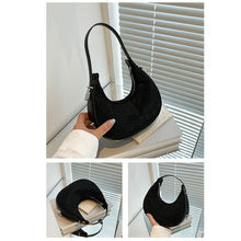 Load image into Gallery viewer, Fashion Niche Shoulder Bag Versatile Diamond Embellished Shiny Underarm Bag PU Leather Handbag for Women
