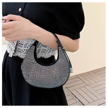 Load image into Gallery viewer, Fashion Niche Shoulder Bag Versatile Diamond Embellished Shiny Underarm Bag PU Leather Handbag for Women
