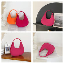 Load image into Gallery viewer, Simple Niche Shoulder Bag Underarm Bag Temperamental Solid Color Comfortable Felt Cloth Handbag for Women
