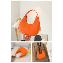 Load image into Gallery viewer, Simple Niche Shoulder Bag Underarm Bag Temperamental Solid Color Comfortable Felt Cloth Handbag for Women
