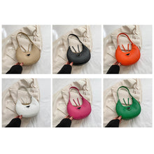 Load image into Gallery viewer, Women Retro Casual Small Shoulder Bag Solid Color Temperamental Underarm Bag PU Leather Crescent Bag Handbag
