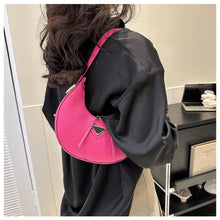 Load image into Gallery viewer, Women Retro Casual Small Shoulder Bag Solid Color Temperamental Underarm Bag PU Leather Crescent Bag Handbag

