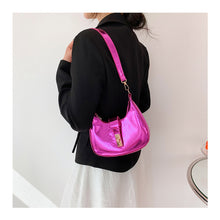 Load image into Gallery viewer, Women Fashion Temperamental Shoulder Bag Crossbody Bag Simple Glossy Solid Color PU Leather Handbag
