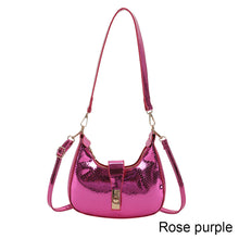 Load image into Gallery viewer, Women Fashion Temperamental Shoulder Bag Crossbody Bag Simple Glossy Solid Color PU Leather Handbag
