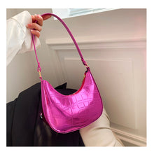 Load image into Gallery viewer, Fashion Personalized Shoulder Bag Underarm Bag Simple Solid Color Glossy PU Leather Handbag for Women
