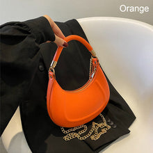 Load image into Gallery viewer, Women Fashion Versatile Shoulder Bag Underarm Bag Chain Crossbody Bag Solid Color PU Leather Handbag
