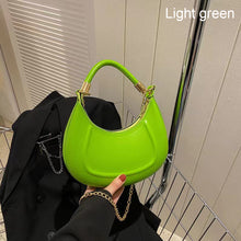 Load image into Gallery viewer, Women Fashion Versatile Shoulder Bag Underarm Bag Chain Crossbody Bag Solid Color PU Leather Handbag
