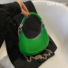 Load image into Gallery viewer, Women Fashion Versatile Shoulder Bag Underarm Bag Chain Crossbody Bag Solid Color PU Leather Handbag
