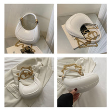 Load image into Gallery viewer, Women Fashion Versatile Shoulder Bag Underarm Bag Chain Crossbody Bag Solid Color PU Leather Handbag
