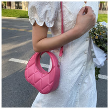 Load image into Gallery viewer, Temperamental Versatile Ribbed Handbag Crossbody Bag PU Leather Solid Color Comfortable Handbag for Women
