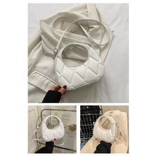 Load image into Gallery viewer, Temperamental Versatile Ribbed Handbag Crossbody Bag PU Leather Solid Color Comfortable Handbag for Women
