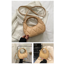 Load image into Gallery viewer, Temperamental Versatile Ribbed Handbag Crossbody Bag PU Leather Solid Color Comfortable Handbag for Women
