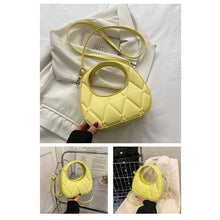 Load image into Gallery viewer, Temperamental Versatile Ribbed Handbag Crossbody Bag PU Leather Solid Color Comfortable Handbag for Women
