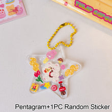 Load image into Gallery viewer, Cute Guka Sticker DIY Keychain Transparent Acrylic Goo Chuck Pendant Keychain Decoration Badge Kawaii Stationery Accessories
