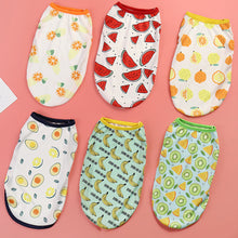 Load image into Gallery viewer, Summer Cute Fruit Print Pet Dog Vest Soft Cartoon Pattern Puppy T-shirts Comfortable for Cats Small Medium Dog
