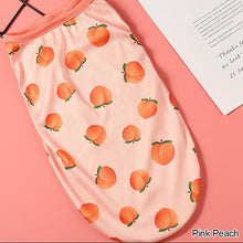 Load image into Gallery viewer, Summer Cute Fruit Print Pet Dog Vest Soft Cartoon Pattern Puppy T-shirts Comfortable for Cats Small Medium Dog
