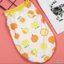 Load image into Gallery viewer, Summer Cute Fruit Print Pet Dog Vest Soft Cartoon Pattern Puppy T-shirts Comfortable for Cats Small Medium Dog
