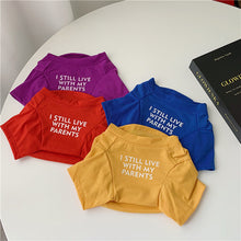 Load image into Gallery viewer, Fashion Letters Printed Summer Dog T-shirt Pure Cotton Dog Clothes for French Bulldog Soft Breathable Pet Costume
