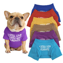 Load image into Gallery viewer, Fashion Letters Printed Summer Dog T-shirt Pure Cotton Dog Clothes for French Bulldog Soft Breathable Pet Costume
