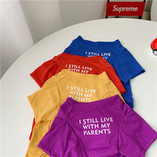 Load image into Gallery viewer, Fashion Letters Printed Summer Dog T-shirt Pure Cotton Dog Clothes for French Bulldog Soft Breathable Pet Costume
