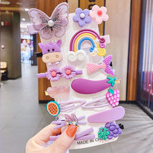 Load image into Gallery viewer, 14PCS/SET Girls Cute Cartoon Hair Clip Princess Headdress BB Candy Color Bobby Pin Fashion Accessories
