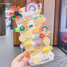 Load image into Gallery viewer, 14PCS/SET Girls Cute Cartoon Hair Clip Princess Headdress BB Candy Color Bobby Pin Fashion Accessories
