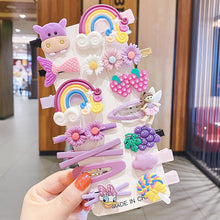 Load image into Gallery viewer, 14PCS/SET Girls Cute Cartoon Hair Clip Princess Headdress BB Candy Color Bobby Pin Fashion Accessories
