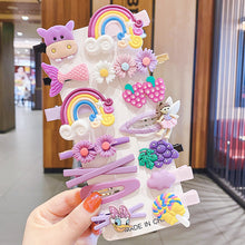 Load image into Gallery viewer, 14PCS/SET Girls Cute Cartoon Hair Clip Princess Headdress BB Candy Color Bobby Pin Fashion Accessories
