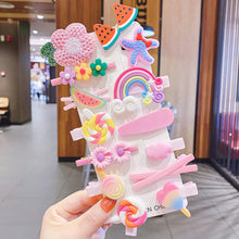 Load image into Gallery viewer, 14PCS/SET Girls Cute Cartoon Hair Clip Princess Headdress BB Candy Color Bobby Pin Fashion Accessories
