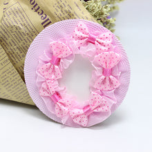 Load image into Gallery viewer, Bow Small Polka Dot Elastic Hair Net Children's Fresh And Cute Hair Mesh Pocket Dance Examination Body Training Headdress Ballet Latin Dance Accessories
