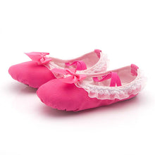 Load image into Gallery viewer, Kid Girls Children Ballet Dance Shoes Women Adult Lace Bow-knot Canvas Soft Sole Ballet Shoes Ballet Slippers
