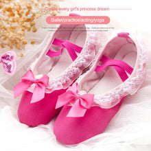 Load image into Gallery viewer, Kid Girls Children Ballet Dance Shoes Women Adult Lace Bow-knot Canvas Soft Sole Ballet Shoes Ballet Slippers
