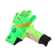 Load image into Gallery viewer, 1Pair Latex Professional Kid's Soccer Goalkeeper Gloves Soccer Goalie Gloves Strong Full Finger Protection Gloves Football Match Gloves
