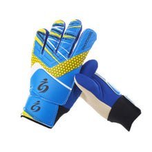 Load image into Gallery viewer, 1Pair Latex Professional Kid's Soccer Goalkeeper Gloves Soccer Goalie Gloves Strong Full Finger Protection Gloves Football Match Gloves
