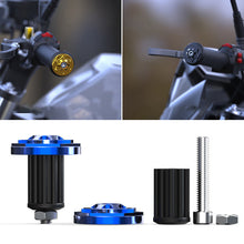 Load image into Gallery viewer, 2Pcs CNC T6063 Aluminum Motorcycle Handlebar Grips Bar End Cap Plugs Slider for 16-18mm Motorbike Handle
