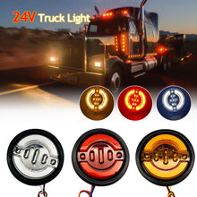 Load image into Gallery viewer, 1Pc 24V Round Truck Side Marker Lights Trailer Clearance Lights LED COB Marker Lights Wagon Rear Light
