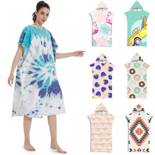 Load image into Gallery viewer, Printed Hooded Beach Towel For Adults Quick Dry Swimming Pool Poncho Bath Towel With Cloak Bathrobe
