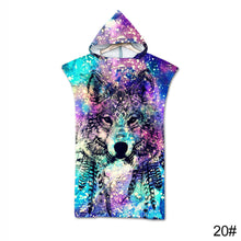 Load image into Gallery viewer, Printed Hooded Beach Towel For Adults Child Quick Dry Swimming Pool Poncho Bath Towel With Cloak Bathrobe
