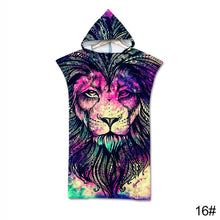 Load image into Gallery viewer, Printed Hooded Beach Towel For Adults Child Quick Dry Swimming Pool Poncho Bath Towel With Cloak Bathrobe
