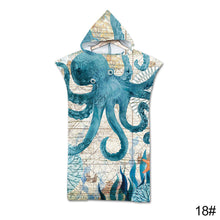 Load image into Gallery viewer, Printed Hooded Beach Towel For Adults Child Quick Dry Swimming Pool Poncho Bath Towel With Cloak Bathrobe
