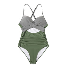 Load image into Gallery viewer, Woman One Piece Swimsuit Halter Cut Out High Waist Beachwear Push Up Swimwear Women Bathing Suit
